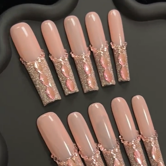 100% Hand Made False Nail Tips（Diamond Party）